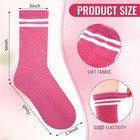20 Pairs Colorful Striped Crew Socks Athletic Crew Solid Color Striped Cotton   