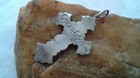 Vtg antique Solid Sterling Silver 1 1 2  4 5g Orthodox Cross Crucifix Ic Xc Nika