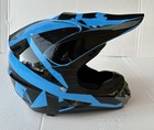 Large Dot Motor Bike Cross Racing Blue Black Motorcycle Helmet Safety Enduro