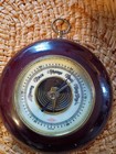 Vtg German Selsi Barometer Wall Hanging Wood Frame Stormy Rain Fair