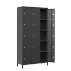 15-door Metal Locker Cabinet - Lockable - Secure Storage For Employees students