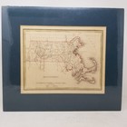1835 Massachusetts Boston Cape Cod T g  Bradford Hand Colored Antique Map Matted