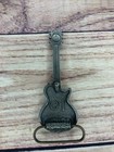 Electric Guitar Belt Buckle - Music - Vintage 1981 Bergamot Brass Works Silver
