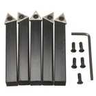 5pcs 1 2  Lathe Indexable Carbide Insert Turning Tooling Tool Holder Bit Set