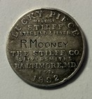 Stieff Sterling Silver Factory Souvenir Lucky Piece Medal Token