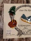 Vintage Homespun Heart Ceramic Buttons - Over The River