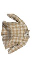 Eddie Bauer Women Sherpa Lined Plaid Flannel Shirt Jacket White Mustard Cotton