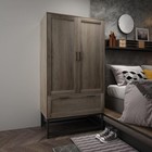 Bedroom Armoire 2-door Wardrobe Storage Closet Cabinet Wood Home W  Handing Rod