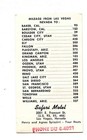 Safari Motel Fremont St Las Vegas Nevada Business Card Mileage Chart 