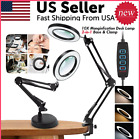 Magnifying Glass Desk Light Magnifier Led Lamp Reading Lamp With Base  Clamp 10x