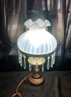 Fenton Glass Student Lamp French Opalescent Striped Optic