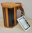 Don Lewis Designs Tri Canis Nox Wood Mug Hand Crafted Tankard Stein  w flip Lid 