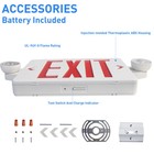 5pack Led Exit Sign Emergency Light   hi Output Compact Combo Red Fire Ul Listed