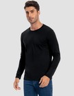 Men s 2 Pack Long Sleeve Soft Casual Cotton Crew Neck Shirts  black  Xxl 