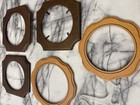 Vintage Lot Of 5 Bards Round Wood Plate picture Frames Art Holly Ltd