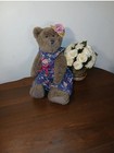 Brown Plush Teddy Bear With Floral Dress   Bow