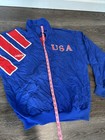 Vintage Usa Jersey Coat Long Sleeve Red Whit Blue Soccer Cup Women   s National