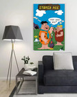 Rare vintage Flintstones Poster Remaster  Hookah 22 Inches By 33 Inch stoned Age