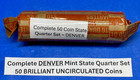 Complete Statehood State Quarter Set Of 50 Uncirculated Coins   All Denver Mint