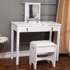Vanity Table Set With Flip-top Mirror Makeup Dressing Table Dresser Desk White