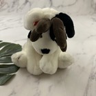 Russ Vintage Spockets Dog Plush Stuffed Animal Black White Reindeer Antler Puppy