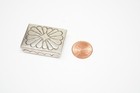 Vintage Native Sterling Silver Pill Box  Trinket Box - Nice Stamped Pattern