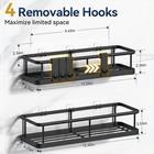 Adhesive Shower Caddy Set 2 Pack Black Rustproof Wall Mounted Organizer