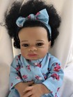 Handmade Reborn Baby Dolls Lifelike Black Skin Girl African American Baby Doll