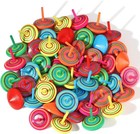 24 Pcs Colorful Wooden Spinning Tops - Fun Educational Toy For Kids