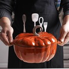 Pumpkin Cocotte pumpkin Dutch Oven Pot With Lid enamel Cast Iron Cooking Pot    