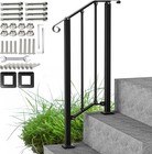 Stair Handrails Black Wrought Iron Railing Kits For Concrete wooden Porch Steps