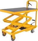 48  Lifting Height 500 Lbs Double Scissor Hydraulic Lift Table Cart With 4 Wheel