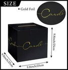 Large Black Card Box With Gold Foil 9 8  Gift Card Holder For Wedding Birthday