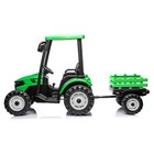24v Ride On Tractor With Trailer Battery Powered Electric Vehicle Toys Car Green