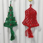 Vintage Macram   Christmas Tree   Bell Christmas Wall D  cor  20   3a 