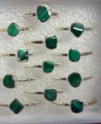 Sterling Silver Stackable Ring Size 9 Malachite Raw