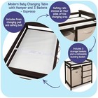 Modern Baby Changing Table For Nursery - Diaper Changing Station With Laundry   