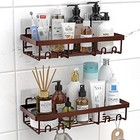  Shower Caddy Shelf Organizer Rack  Self Adhesive Black Bathroom Shelves 