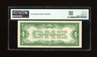 Dbr 1934  1 Silver Funnyback Fr  1606 Aa Block Gem Pmg 65 Epq Serial A85515433a