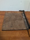 Antique Paper Cutter Wooden Base Cast Iron Guillotine 