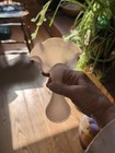 Beautiful Vintage Frosted Etched  Swirled Pale Pink Vase With Ruffle Top