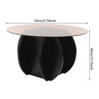 31  Round Glass Tabletop Coffee Table Unique Circle Center Table With Wood Base