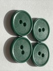 Vintage Set Of 4 Dark Green Plastic Buttons 2 Hole Approx 3 4   