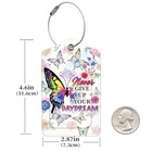 2 Pcs Luggage Tags For Suitcase  Cute Unique Pu Leather Flowers And Butterflies