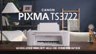 Canon Pixma Ts3722 All-in-one  Wireless Inkjet Printer For Home Office