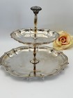 2 Tier Silverplate Cake Stand Chippendale Estate Find Circa 9   h