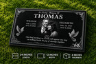 24x12x4 Black Granite Companion Slant Grave Marker Personalized Headstone