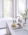 Decorative Vanity Perfume Dresser Jewelry Organizer Makeup Mirror Tray  satin   