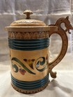 Norwegian Folk Art Hand Painted Wooden Beer Mug Stein Tankard With Handle