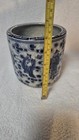 Blue   White Porcelain Cylindrical Cachepot Brush Pot Chinese Immortals Vase Jar
